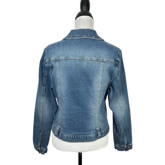Lee Jeans | Button Front Stretch Denim Medium Wash Classic Jean Jacket - Picture 2 of 9